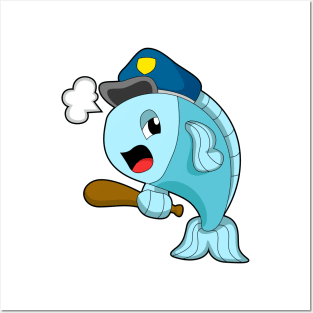 Fish Police officer Police hat Posters and Art